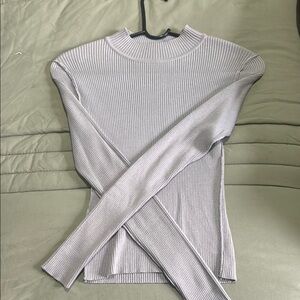 Ribbed Long Sleeve Top in Gray